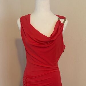 Halston Heritage One Shoulder Red Dress